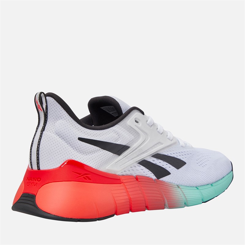 Reebok Mens Nano Gym Training Shoes White/Black/Energy Red