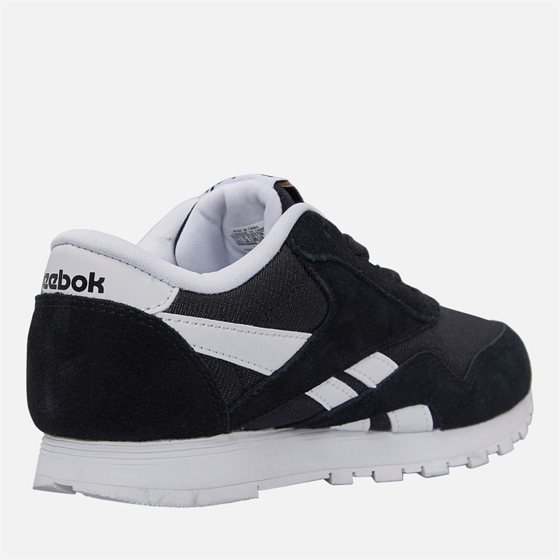 Reebok Boys Classic Nylon Trainers Black/Black/White
