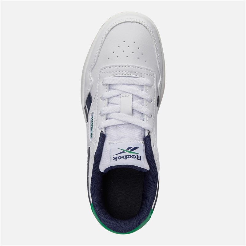 Reebok Boys Court Advance Trainers White/Vector Navy/Glen Green
