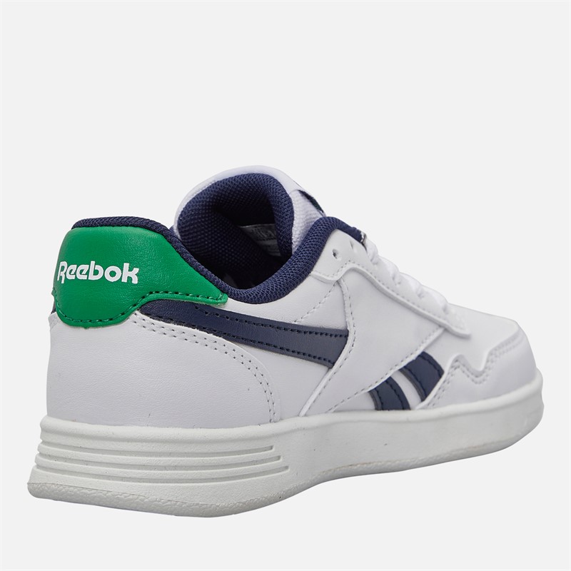 Reebok Boys Court Advance Trainers White/Vector Navy/Glen Green