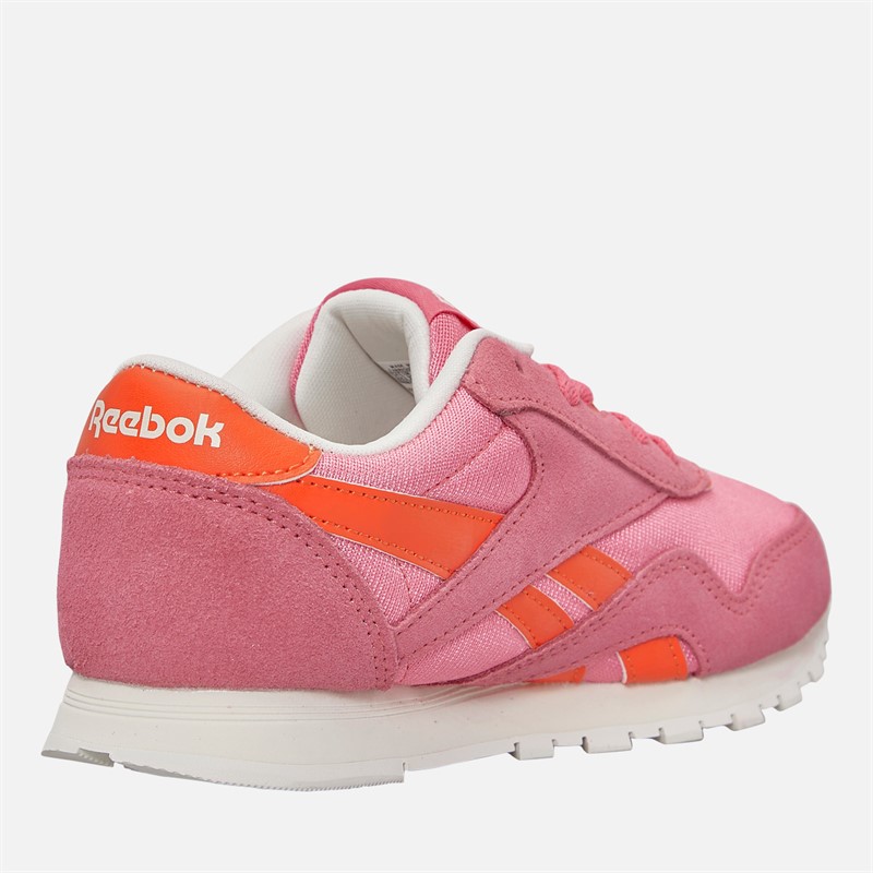 Reebok Girls Classic Nylon Trainers Passion Pink/Pump Orange