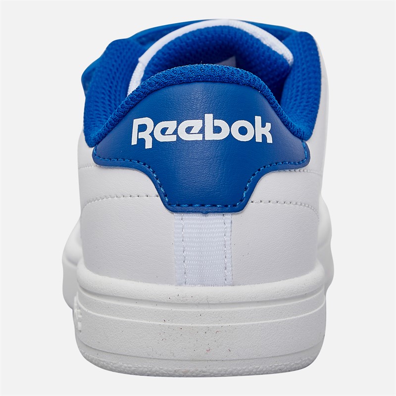 Reebok Kids Court Clean Hook And Loop Trainers White/Vector Red/Vector Blue