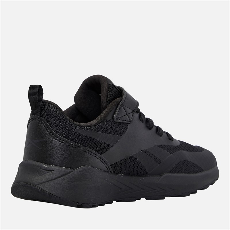 Reebok Kids Energen Run Elastic Lace And Top Strap Neutral Running Shoes Black/Black/Grey