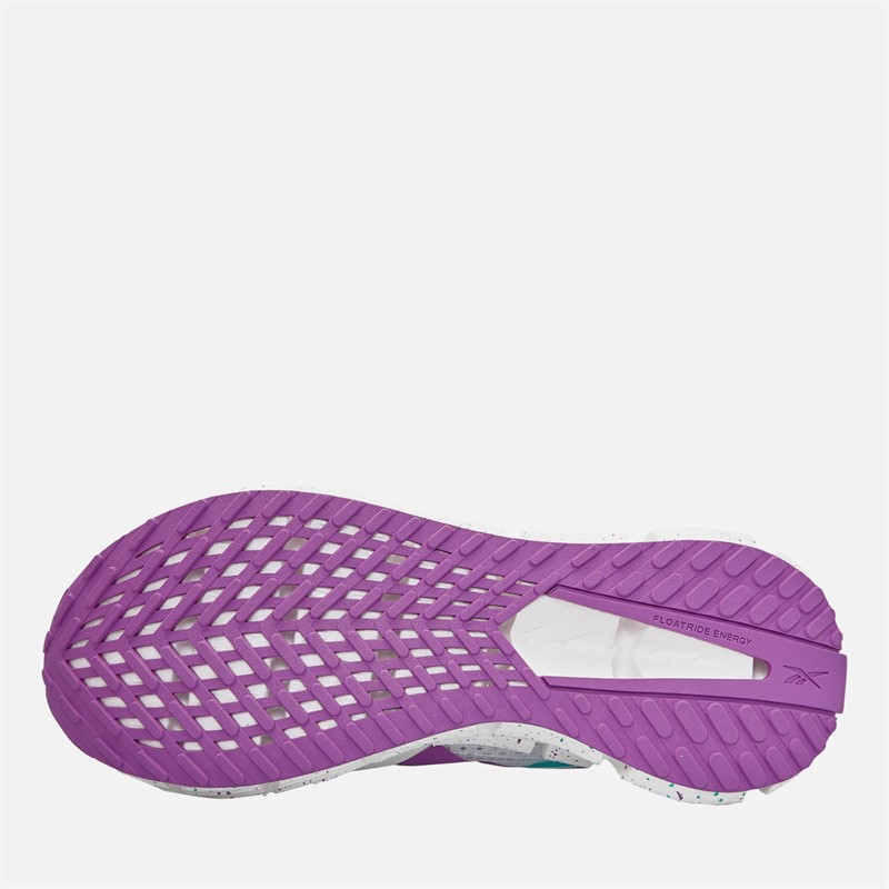 Reebok Mens Floatzig 1 Neutral Running Shoes White/Aqua/Purple Rave