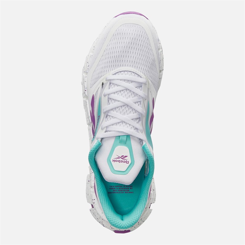 Reebok Mens Floatzig 1 Neutral Running Shoes White/Aqua/Purple Rave