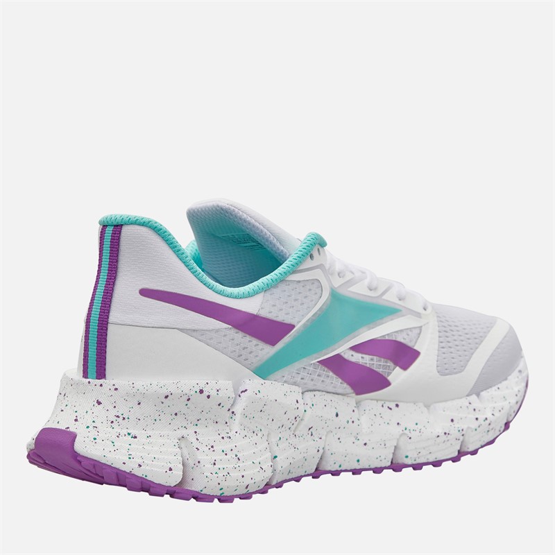 Reebok Mens Floatzig 1 Neutral Running Shoes White/Aqua/Purple Rave