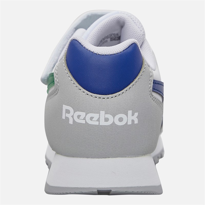 Reebok Kids Glide Elastic Lace And Top Strap Trainers White/Grey/Classic Cobalt