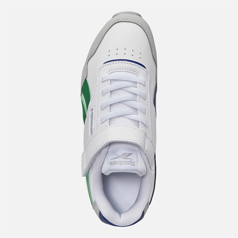 Reebok Kids Glide Elastic Lace And Top Strap Trainers White/Grey/Classic Cobalt