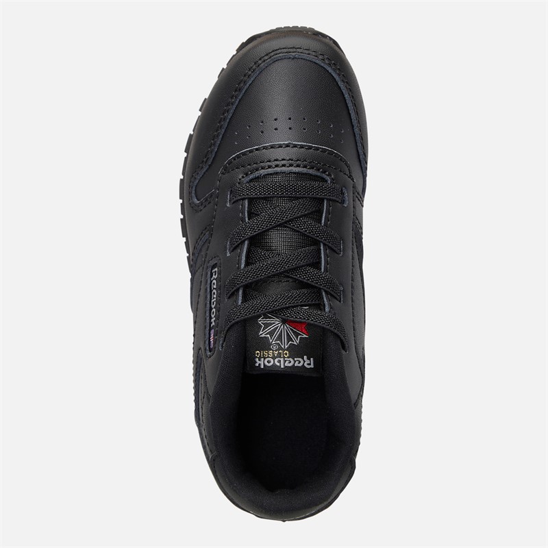 Reebok Infant Classic Leather Trainers Black/Black/Black