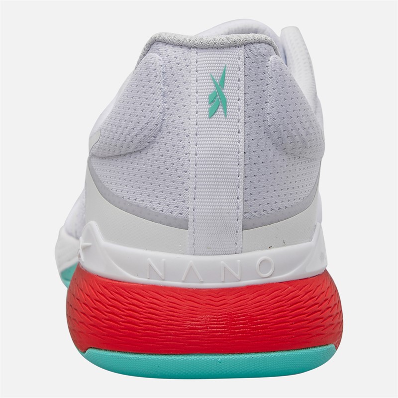 Reebok Womens Nano X5 Training Shoes White/Aqua/Energy Red