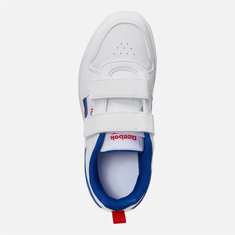 Reebok Kids Royal Prime 2.0 Two Strap Hook And Loop Trainers White/Vector Blue/Vector Red