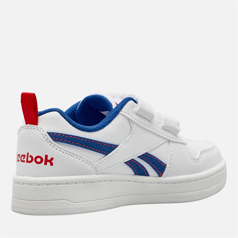 Reebok Kids Royal Prime 2.0 Two Strap Hook And Loop Trainers White/Vector Blue/Vector Red
