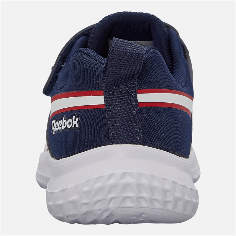 Reebok Kids Rush Runner 5 Elastic Lace And Top Strap Neutral Running Shoes Vector Navy/White/Vector Red