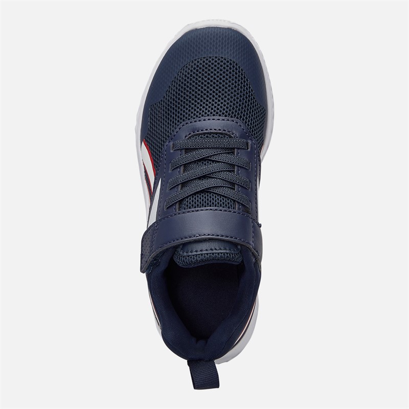 Reebok Kids Rush Runner 5 Elastic Lace And Top Strap Neutral Running Shoes Vector Navy/White/Vector Red