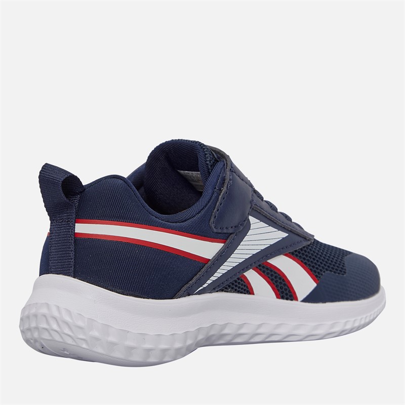 Reebok Kids Rush Runner 5 Elastic Lace And Top Strap Neutral Running Shoes Vector Navy/White/Vector Red