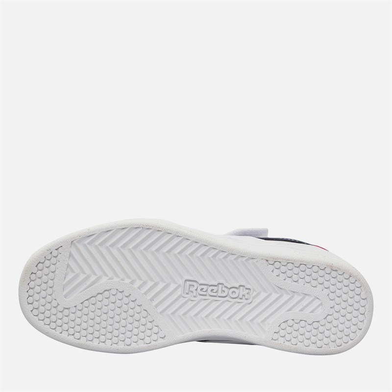 Reebok Kids Smash Edge Elastic Lace And Top Strap Trainers White/Vector Navy/Vector Red