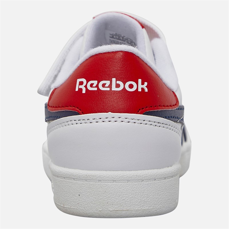 Reebok Kids Smash Edge Elastic Lace And Top Strap Trainers White/Vector Navy/Vector Red