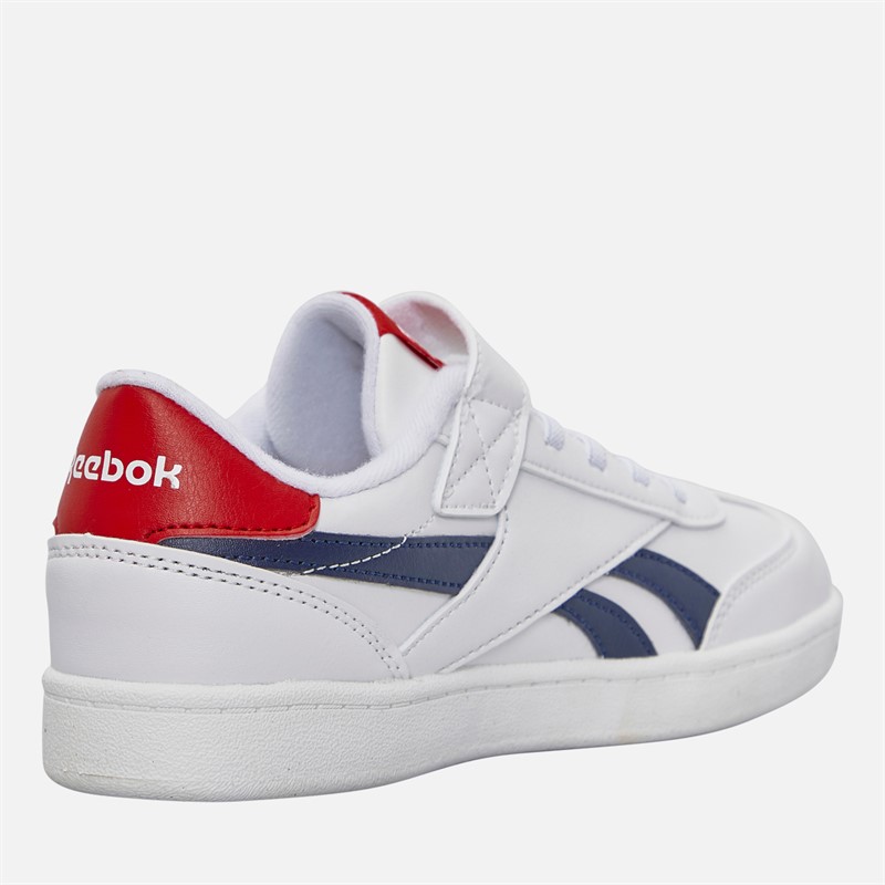 Reebok Kids Smash Edge Elastic Lace And Top Strap Trainers White/Vector Navy/Vector Red