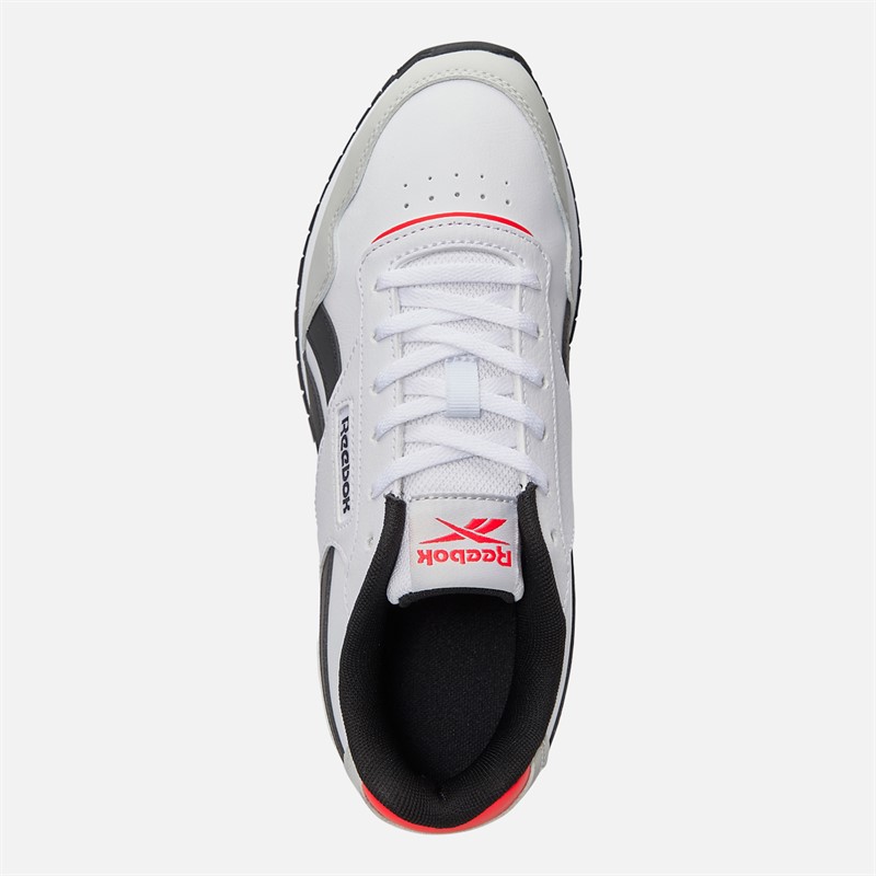 Reebok Junior Boys Glide Trainers White/Mist Grey/Energy Red