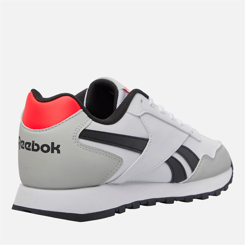 Reebok Junior Boys Glide Trainers White/Mist Grey/Energy Red