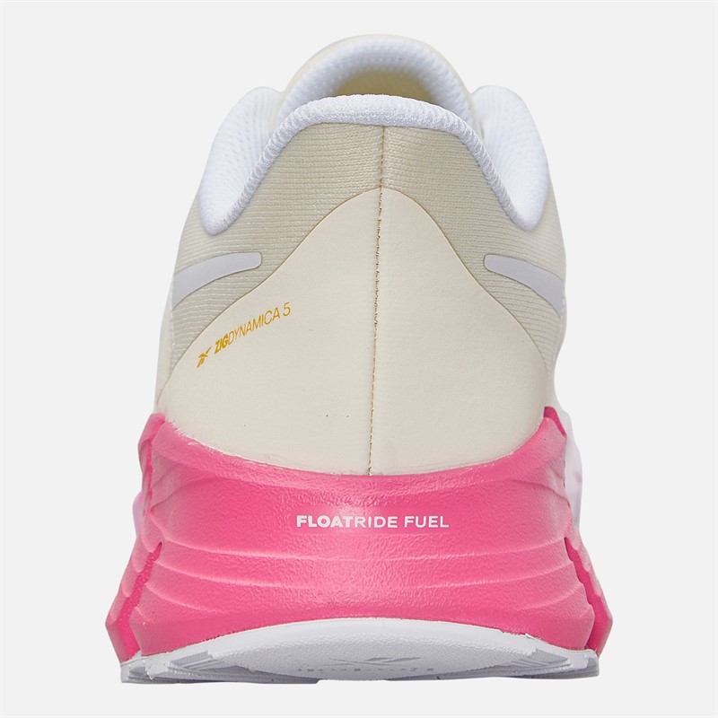 Reebok Womens Zig Dynamica 5 Neutral Running Shoes Vintge Chalk/White/True Pink