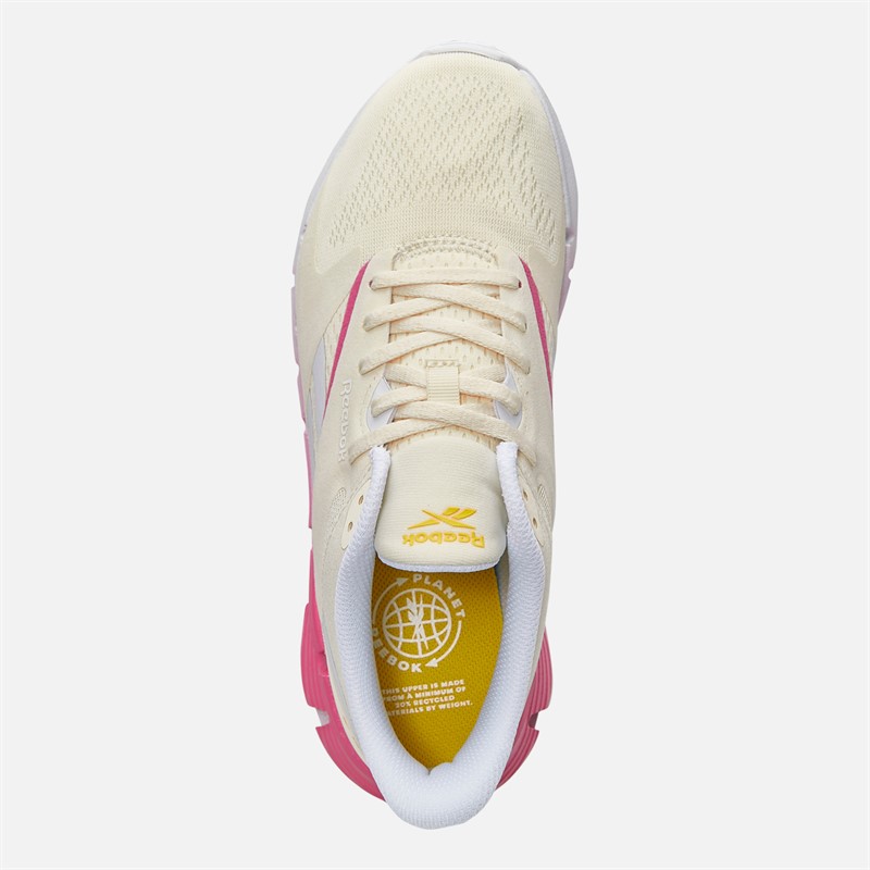 Reebok Womens Zig Dynamica 5 Neutral Running Shoes Vintge Chalk/White/True Pink