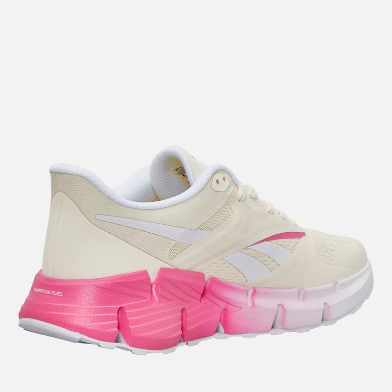 Reebok Womens Zig Dynamica 5 Neutral Running Shoes Vintge Chalk/White/True Pink