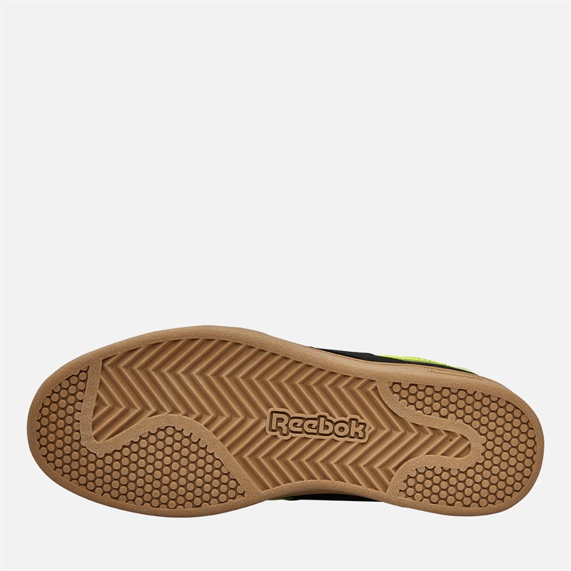 Reebok Junior Smash Edge Trainers Night Black/Solar Acid Yellow/Gum