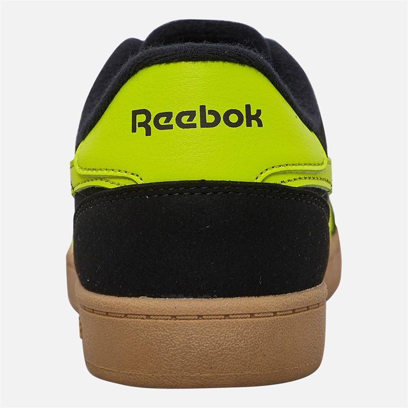 Reebok Junior Smash Edge Trainers Night Black/Solar Acid Yellow/Gum