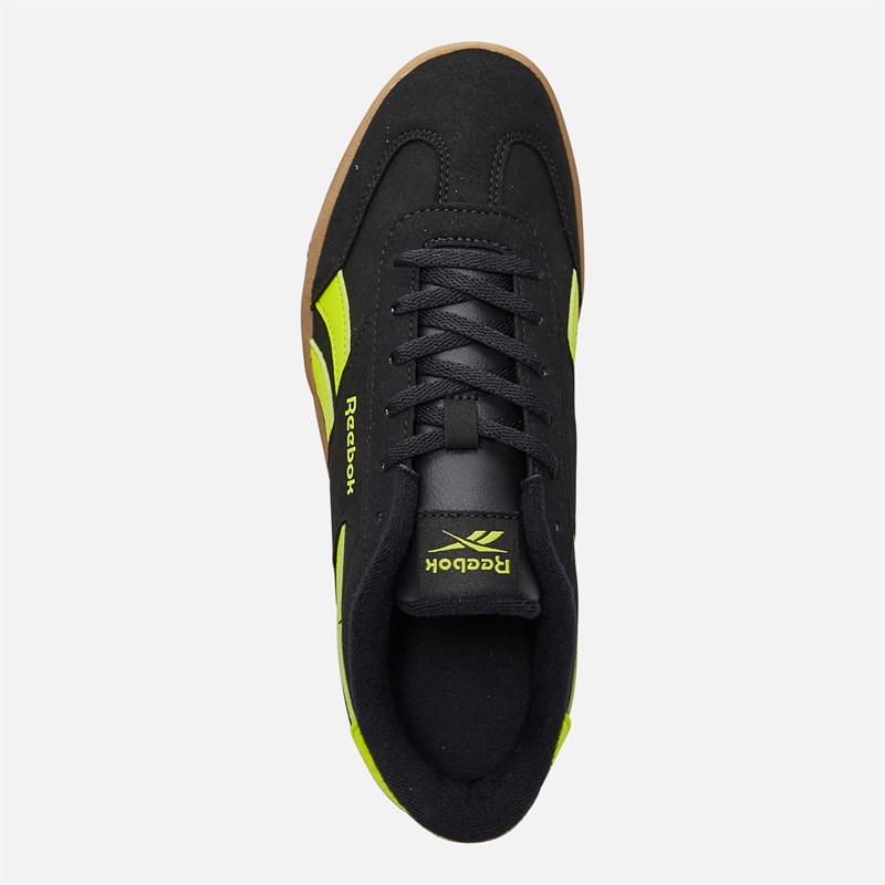 Reebok Junior Smash Edge Trainers Night Black/Solar Acid Yellow/Gum