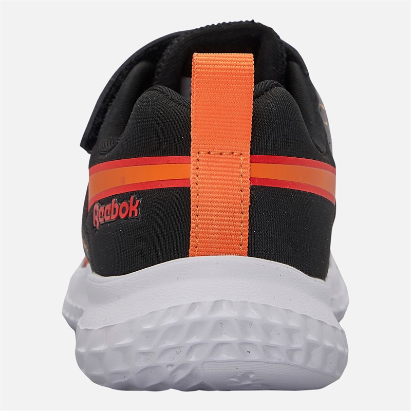 Reebok Kids Rush Runner 5 Elastic Lace And Top Strap Neutral Running Shoes Black/Arena Orange/Sport Red