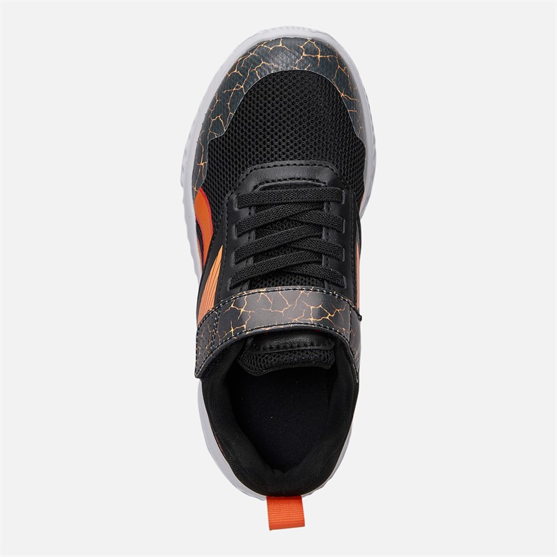 Reebok Kids Rush Runner 5 Elastic Lace And Top Strap Neutral Running Shoes Black/Arena Orange/Sport Red