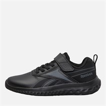Reebok Kids Rush Runner 5 Elastic Lace And Top Strap Neutral Running Shoes Black/Black/Grey