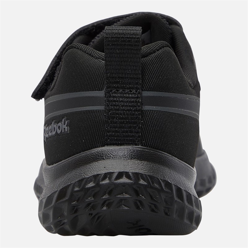Reebok Kids Rush Runner 5 Elastic Lace And Top Strap Neutral Running Shoes Black/Black/Grey