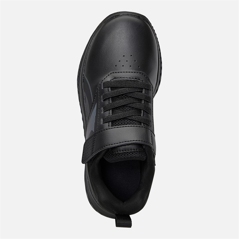 Reebok Kids Rush Runner 5 Elastic Lace And Top Strap Neutral Running Shoes Black/Black/Grey