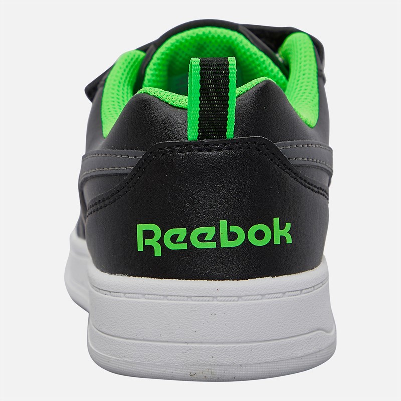 Reebok Boys Royal Prime 2.0 Two Strap Hook And Loop Trainers Black/Grey/Solar Lime