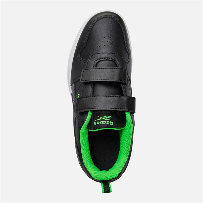 Reebok Boys Royal Prime 2.0 Two Strap Hook And Loop Trainers Black/Grey/Solar Lime