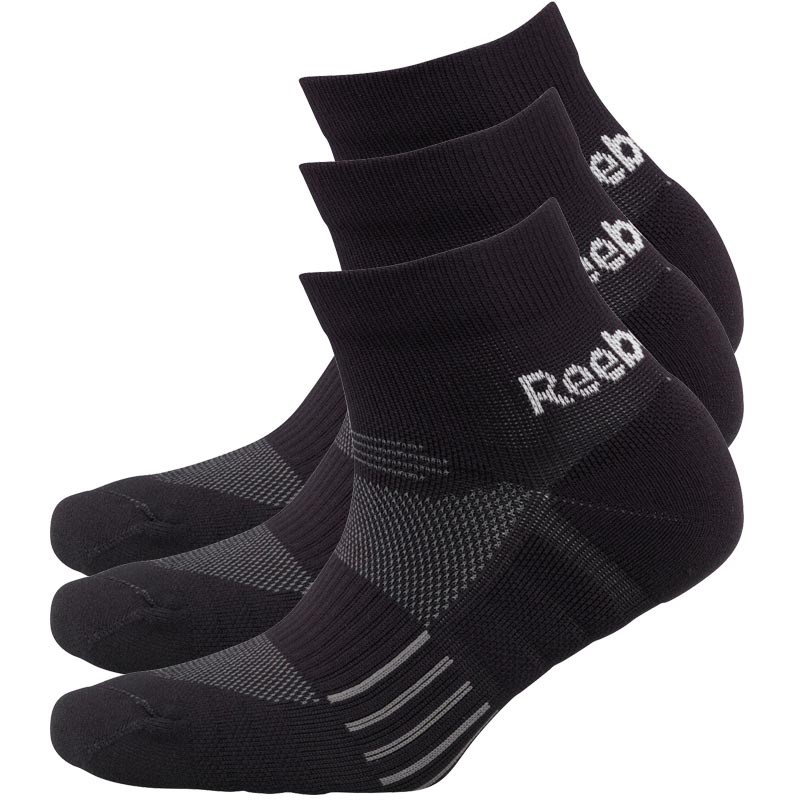 Reebok One Series Three Pack Ankle Socks Black Reebok One Series Three Pack Ankle Socks Black
