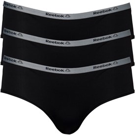 Image of Reebok Womens Ennis Performance Three Pack Briefs Black