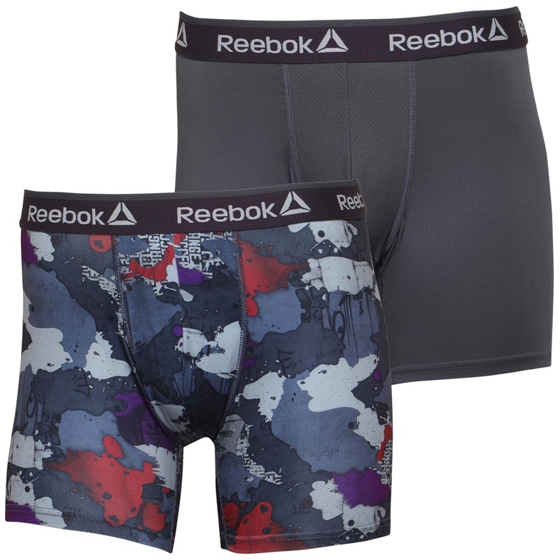 Buy Reebok Mens Ivan Performance Two Pack Medium Trunks Smoky Volcano ...