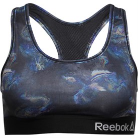 Image of Reebok Womens Lainey Performance Sports Bra Top Oil Slick Print