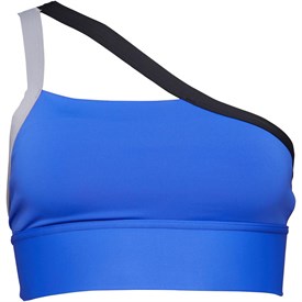 Image of Reebok Womens One Shoulder Padded Sports Bra Acid Blue