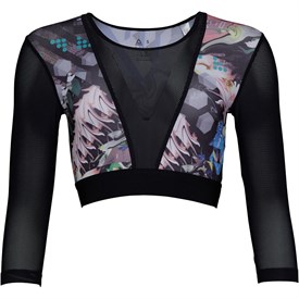 Reebok Dames One Series Graphic Compressie Crop Lange Mouwen Top Zwart reebok kopen in de aanbieding Reebok Dames One Series Graphic Compressie Crop Lange Mouwen Top Zwart reebok kopen in de aanbieding