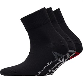 Image of Reebok Womens Three Pack Essentials Training Quarter Socks Black