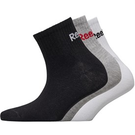 Image of Reebok Womens Three Pack Quarter Socks Mixed