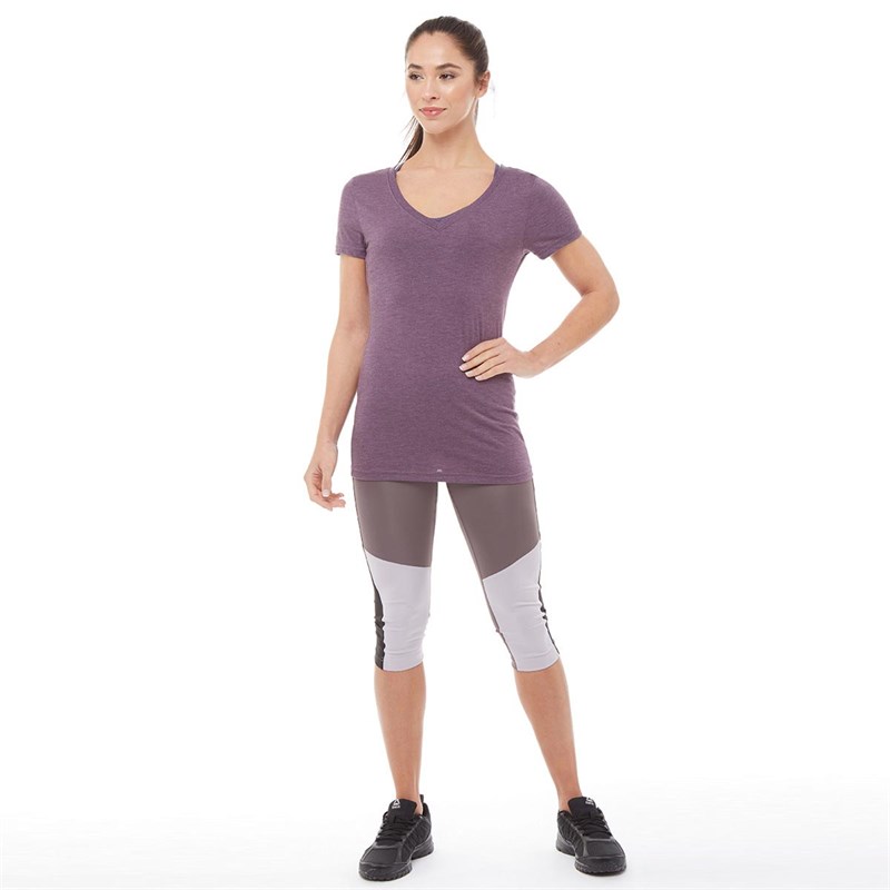 Buy Reebok Womens VNeck TShirt Pacific Purple