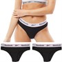 Reebok Womens Aria Logo Cotton Three Pack Briefs Black