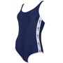 Reebok Womens Alyssa Side Logo One Piece Swimsuit Collegiate Navy