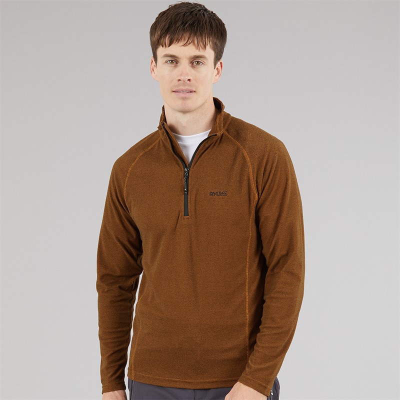 Regatta Mens Montes 1/2 Zip Fleece Pumpkin Spice/Black