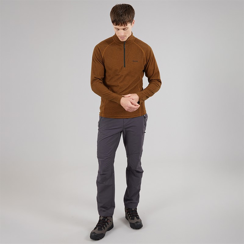 Regatta Mens Montes 1/2 Zip Fleece Pumpkin Spice/Black